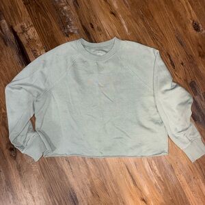 Aerie Sage Green Cropped Hoodie